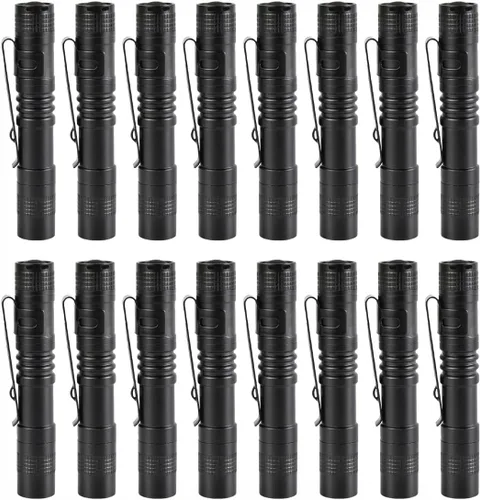 Miniatura 9 de Mini linterna, paquete de 3 linternas de bolsillo, linternas de luz para bolígrafo pequeño con clip, linternas portátiles con batería AAA, ideales