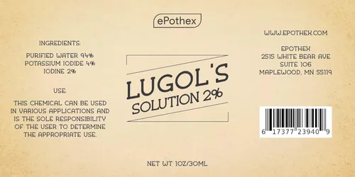 Miniatura 9 de EPOTHEX Lugol's Solution - Botella con cuentagotas de vidrio al 2% de 1 oz. Contiene yoduro de potasio y yodo, 1.0 fl oz