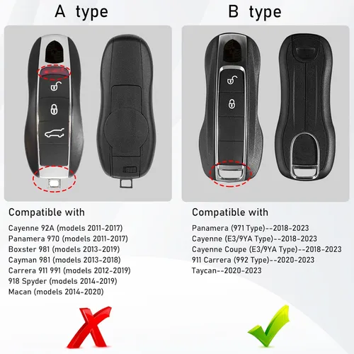 Miniatura 2 de Jaronx 2 fundas para llavero color azul brillante compatibles con Cayenne Panamera 2018-2024/911 Carrera 2020-2024/Taycan 2020-2024, fundas