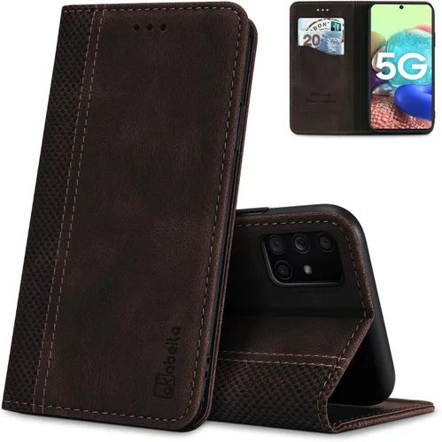 Miniatura 6 de AKABEILA Para Samsung A5 2017 Cartera Funda de Tarjeta de Crédito Titular Cierre Magnético Kickstand PU Cuero A Prueba de Golpes Flip Folio Libro