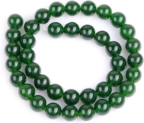 Miniatura 5 de JOE FOREMAN Cuentas redondas de piedra natural de jade de Taiwán verde de 0.394 in para hacer joyas, hebra de 15 pulgadas, piedras semipreciosas