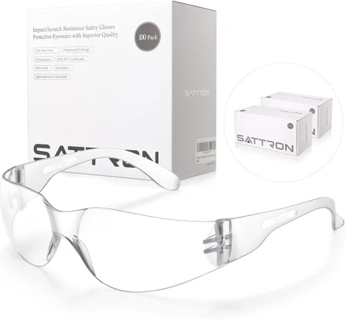 Miniatura 10 de Juego de 3 lentes de seguridad tintados, protección ocular resistente a arañazos e impactos, lentes oscuros para protección UV Paquete de 3 lentes
