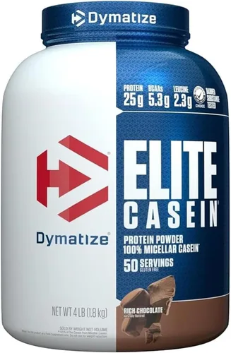 Miniatura 4 de Dymatize Elite - Proteína en polvo de caseína, chocolate, 100% caseína micelar, 25g de proteína, 5.4g de BCAA, 2.3g de leucina, absorción lenta