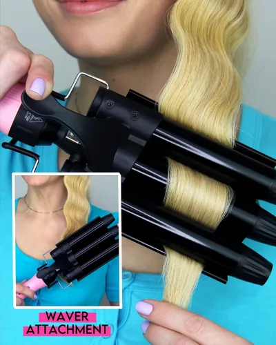 Miniatura 7 de Trademark Beauty Kit de peinado de plancha intercambiable, rizador 3 en 1, rizador de pelo y varita rizadora, herramienta de peinado del cabello