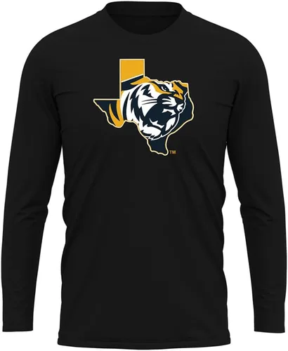 Miniatura 273 de Camisa deportiva de manga larga oficial de la NCAA Collegiate para hombre, colección negra con logotipo primario