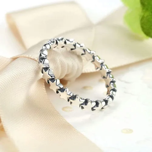 Miniatura 4 de Presentski - Anillo de plata de ley 925 con diseño de estrella apilable