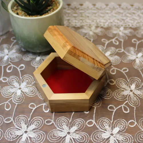 Miniatura 7 de Joyero grande de madera de olivo, caja de joyería hecha a mano, caja de regalo de madera tallada a mano en la Tierra Santa Jerusalén, regalo