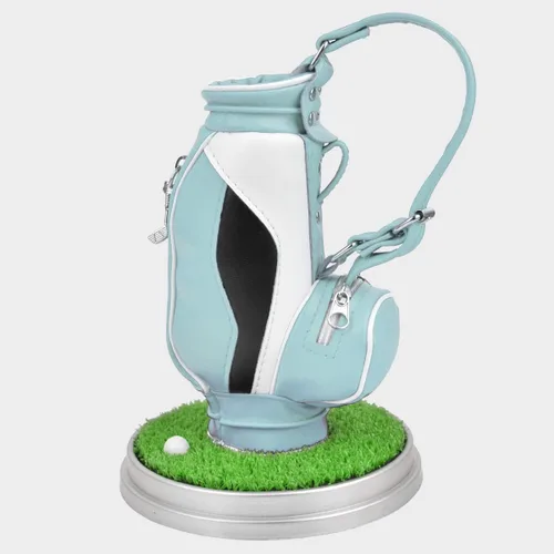 Miniatura 6 de Soporte de cuero para bolígrafo de golf con tres bolígrafos de golf para escribir, adecuado para decoración de escritorio, decoración de pasteles