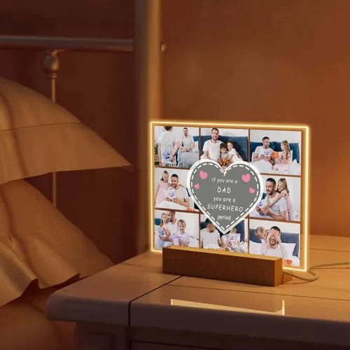 Miniatura 8 de Regalos de cumpleaños para el día del padre para papá, marcos personalizados con fotos para papá regalo de hija hijo, marcos de fotos personalizados