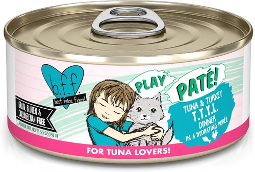 Miniatura 20 de B.F.F. PLAY - Best Feline Friend Paté Lovers, Aw Yeah!, Atún & Chicken Check Please! con atún y pollo, lata de 2.8 onzas (paquete de 12)