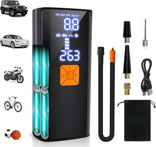 Inflador de neumáticos, compresor de aire portátil, bomba de aire eléctrica inalámbrica de 150 PSI para automóvil, motocicleta, neumáticos de