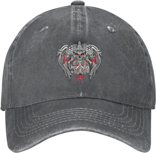Miniatura 2 de Cowboy Hat Trendy Hats for Man and Women Djustable Four Season Outdoor Baseball Cap of Hell Skull with Angel Deep Heather