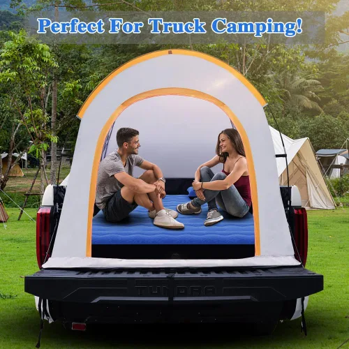 Miniatura 7 de hufaut Colchón de aire para cama de camioneta para campamento, colchoneta gruesa para dormir de 5.5 a 5.8 pies, tamaño completo, camas cortas