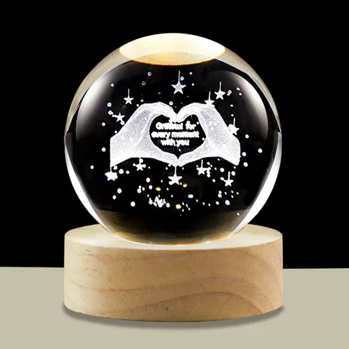Miniatura 19 de Bola de cristal 3D de la Vía Láctea, luz nocturna multicolor, lámpara decorativa para ciencia, astronomía, espacio, regalos para novios, esposos
