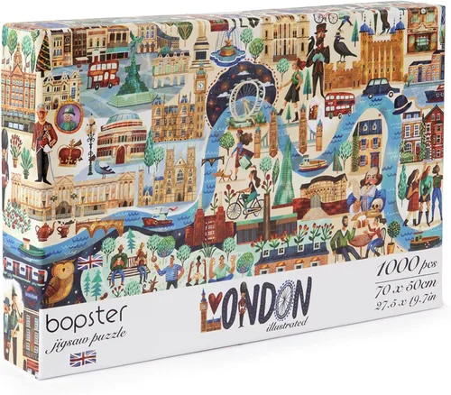 Miniatura 3 de Rompecabezas de 1000 piezas para adultos, tema ilustrado de Londres, rompecabezas de 1000 piezas, para adultos y niños, rompecabezas de Londres