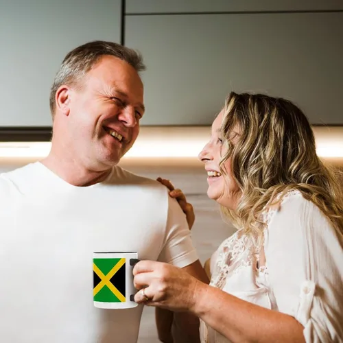 Miniatura 4 de 3dRose Bandera de Jamaica - Taza cuadrada, 11 onzas, color negro