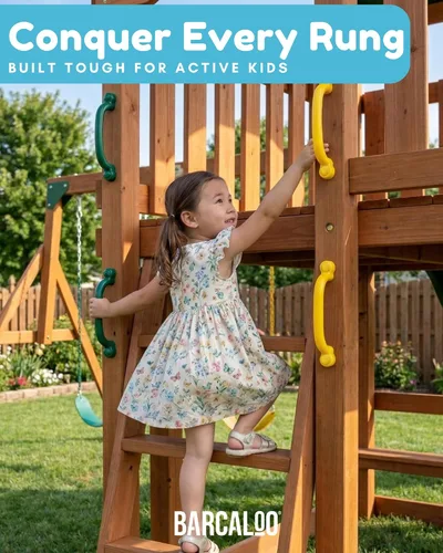 Miniatura 6 de Juego de 4 accesorios de mango de seguridad para exteriores, juego de 2 barras de seguridad verdes y 2 amarillas, equipo para niños, gimnasio