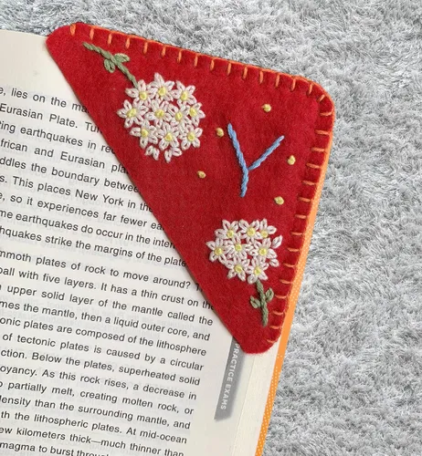 Miniatura 8 de Marcapáginas de esquina bordadas a mano personalizadas, Marcadores para mujeres, Marcador personalizado para los amantes de los libros, lindo Verde