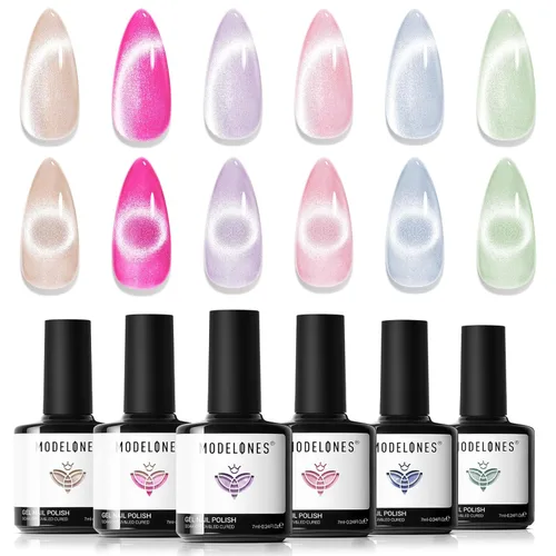 Miniatura 30 de Modelones Imán de uñas de gel de ojo de gato, herramienta magnética 8 en 1 para uñas de gel, varita magnética fuerte para arte de uñas con bola
