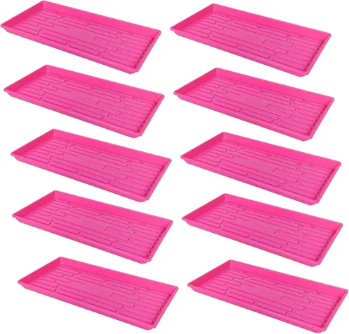 Miniatura 4 de SUNPACK Bandeja de inicio de semillas de plástico resistente de 10 x 20 pulgadas, color negro, 2.5 pulgadas, sin agujeros de drenaje, ideal
