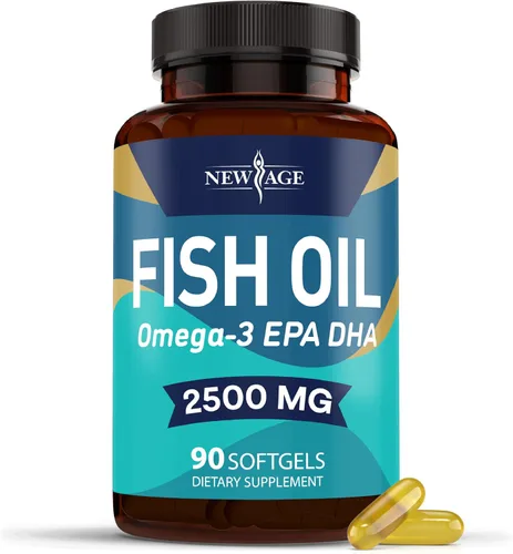 NEW AGE Suplemento de aceite de pescado Omega 3 para el sistema inmunológico y de apoyo a la salud, promueve la salud de las articulaciones, los