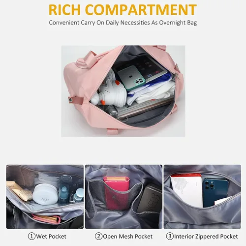 Miniatura 2 de Large Tote Beach Bag - Top Zipper Closure - Stylish Design - Tote Shoulder Bag For Gym Beach Travel