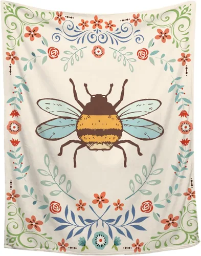 Miniatura 13 de Manta de otoño de flores y ojos de abeja, regalo para sábana ligera y cómoda, manta de franela súper suave, decoración perfecta para el hogar
