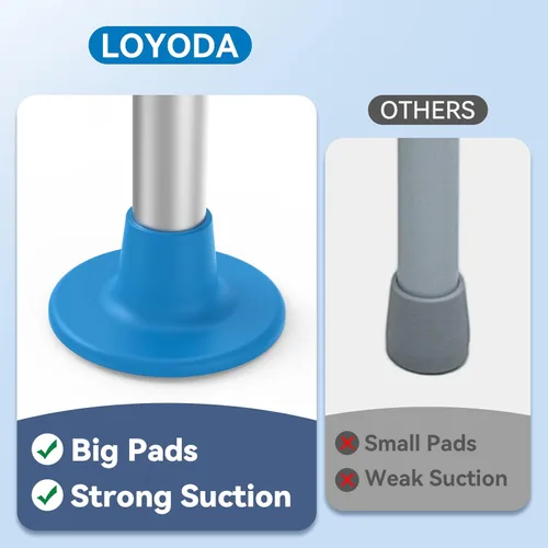 Miniatura 3 de Loyoda Rieles de Seguridad para Inodoro con Grandes Almohadillas Antideslizantes para los Pies, Marco de Seguridad para Inodoro de Ancho y Altura