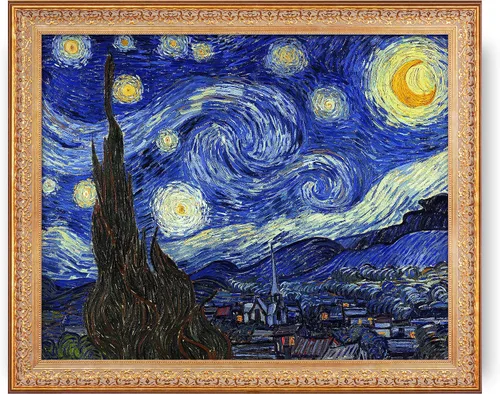 Miniatura 431 de A&T ARTWORK Campo de trigo con cipreses de Van Gogh Las reproducciones de arte clásico mundial, impresiones en lienzo giclée para decoración