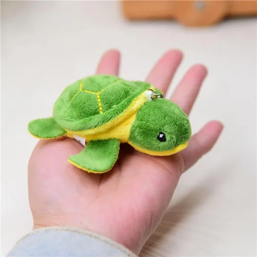 Miniatura 9 de BWESOO Mini tortuga verde de peluche de animal de peluche lindo tortuga marina llavero colgante de dibujos animados muñeca de peluche para regalo