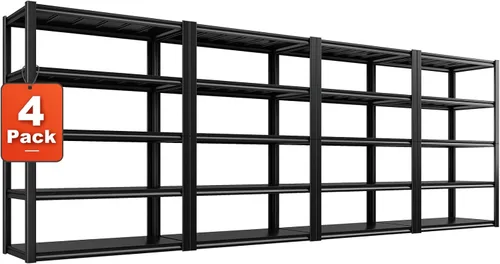 REIBII Estantería de garaje de 48.2 pulgadas de ancho, estantes de almacenamiento de 3000 libras, estante de metal ajustable resistente, estantes de