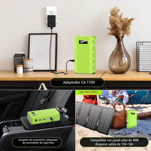 Miniatura 6 de powkey Estación de Energía Portátil con Salida de CA, Paquete de Batería Externa de 65W/110V 24000mAh/88.8Wh, Fuente de Alimentación Portátil