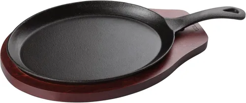 Miniatura 2 de Winco FS-2 - Juego de servidor Fajita de hierro fundido de 2 piezas, negro, marrón, mediano