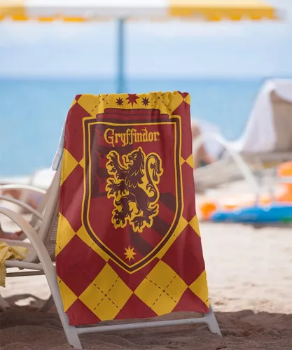 Miniatura 2 de LOGOVISION Harry Potter Gryffindor Plaid Sigil - Toalla de playa con licencia oficial de 30 x 60 pulgadas Gryffindor - Sello a cuadros