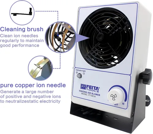 Miniatura 2 de FEITA Soplador de aire ionizador ESD ionizador Soplador de aire ionizante de escritorio Eliminador estático Ventilador ionizado antiestático AC110V