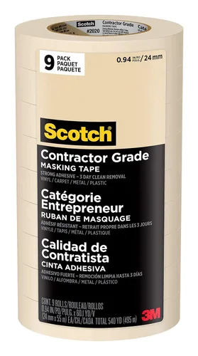 Miniatura 11 de 3M Scotch Cinta adhesiva de grado de contratista – 0.94 pulgadas x 60 yardas – Bronceado – 4 paquetes de contratistas de 9 rollos cada uno – Cinta