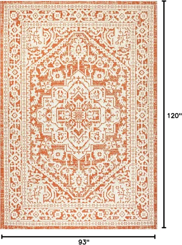 Miniatura 122 de Eyely BMS101D-28 - Alfombra de pasillo con textura de medallón de Santa Mónica Slesi, para interiores y exteriores, estilo costero, bohemio, Gris
