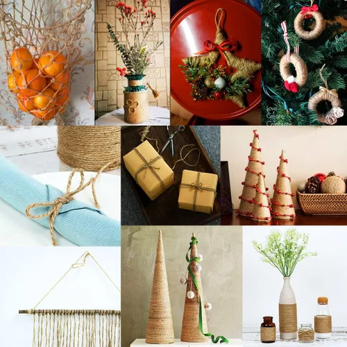 Miniatura 7 de SMART&CASUAL - Cuerda de yute de 328 pies para envolver regalos, manualidades, plantas, jardín, Navidad, artesanías, decoración casera y embalaje