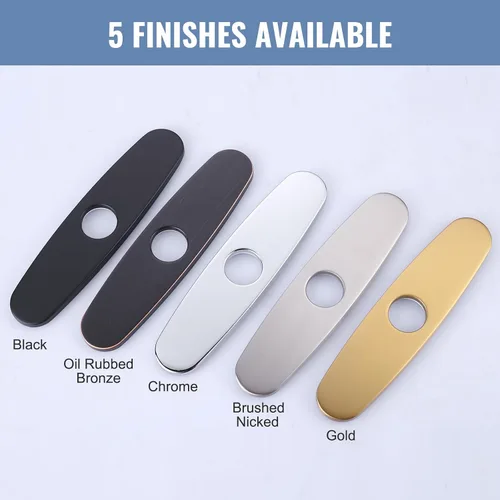 Miniatura 2 de WOWOW Placa de grifo, cubierta de fregadero de cocina, placa de acero inoxidable para 1 o 3 agujeros, baño o cocina, grifo mezclador, 10 pulgadas
