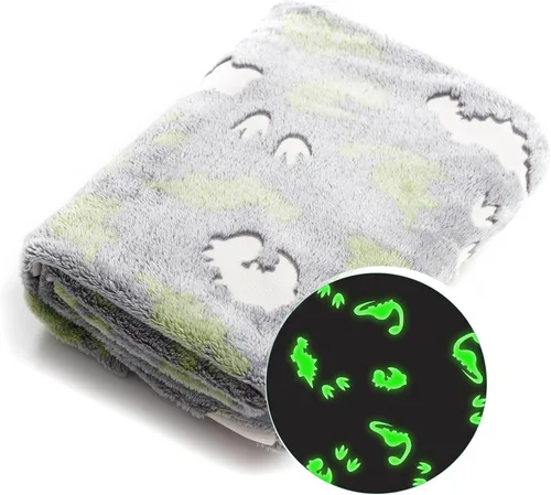 LAT - Manta que brilla en la oscuridad, de franela de felpa supersuave y mullida para niñas y niños, para todas las estaciones, para cama o sofá, 50