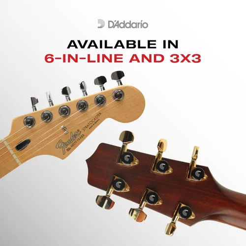 Miniatura 5 de D'Addario - Afinadores de ajuste automático - Afinadores de bloqueo para guitarras - Configuración 3+3, cromo