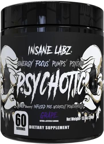Miniatura 7 de Insane Labz Psychotic Black Edition - Polvo de preentrenamiento de estimulación media, energía, enfoque y bombas, cargado con creatina