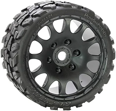 Miniatura 2 de Powerhobby Raptor - Neumáticos/ruedas RC con cinturón Monster Truck con 0.669 in hexagonal (4) compuesto deportivo Compatible con: Arrma Outcast
