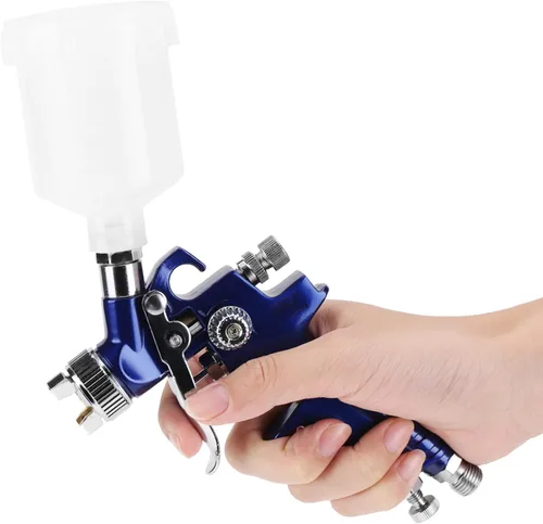 Miniatura 5 de pistola de gravedad para pintar, Mini spray neumático profesional 0.8/0.039 in boquilla para reparación de pintura de automóviles (H-2000A 0.031 in)