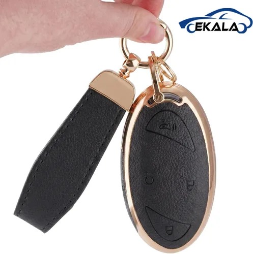 Miniatura 4 de EKALA Funda para llavero Hyundai, funda de TPU suave para llavero con llavero de cuero para Hyundai Loniq 6 Grandeur GN7 KONA Elanrtra Santa Fe