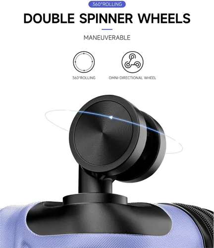 Miniatura 6 de SunnyTour Juego de equipaje expandible con ruedas giratorias dobles, juego de maleta dura de 3 piezas para viajes cortos y viajes largos, Púrpura