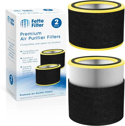 Fette Filter - FLT151 Filtro de repuesto True Hepa H13 V compatible con GermGuardian para modelos AC3000, AC151, AP3151, AC3000W, AC3000, AC151W