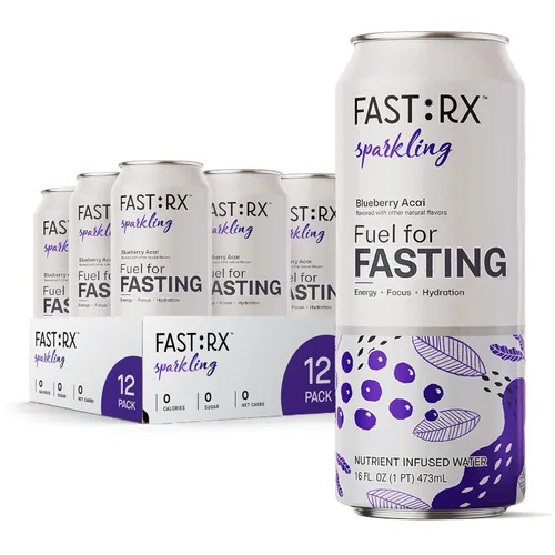 Miniatura 2 de FAST:RX Bebida de electrolitos en ayunas, hidratación sin azúcar, cero calorías, con vitaminas y minerales, ayuno intermitente y ceto, arándanos