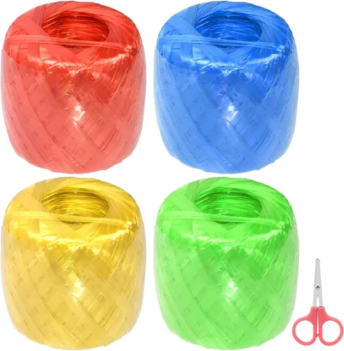 Juego de 5 cordeles de cuerda de plástico de nailon y poliéster, incluye 4 colores de cuerda de plástico de nailon para el hogar y 1 pieza de