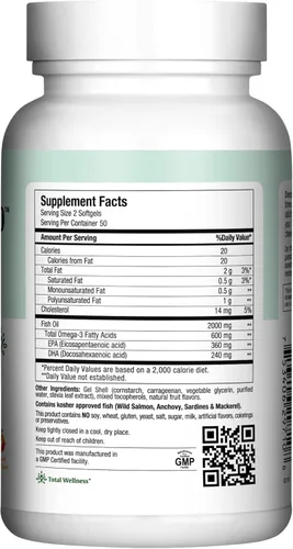 Miniatura 2 de Maxi Health Aceite de pescado de 2000 mg - Suplemento Omega 3 para adultos y niños - Fruity Burst - Aceite de pescado Omega-3 Fuente de ácidos